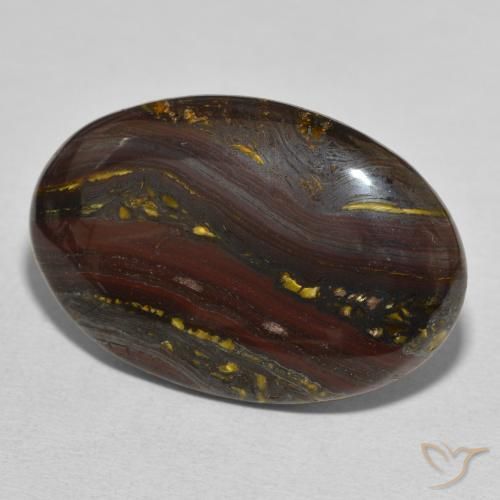 Matriz Ojo de Tigre Multicolor natural de 30.81 ct, Ovalada, Opaco