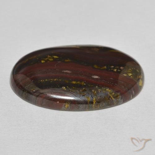 Matriz Ojo de Tigre Multicolor natural de 30.81 ct, Ovalada, Opaco