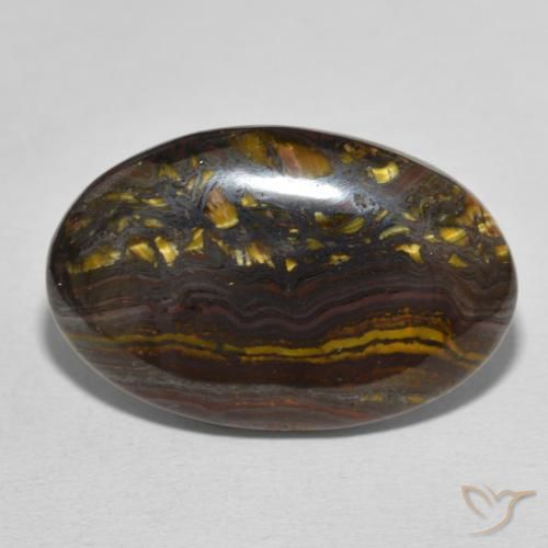 28.89ct Natural Multicolor Matriz Ojo de Tigre, Ovalada, Opaco
