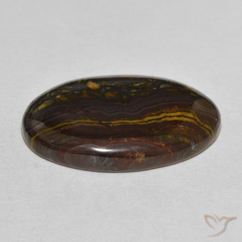 Matriz Ojo de Tigre Multicolor natural de 28.89 ct, Ovalada, Opaco