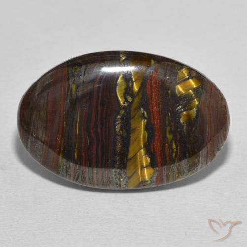 28.81ct Natural Multicolor Matriz Ojo de Tigre, Ovalada, Opaco