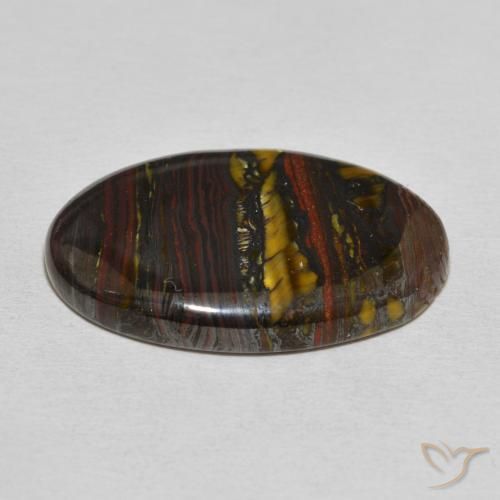 Matriz Ojo de Tigre Multicolor natural de 28.81 ct, Ovalada, Opaco