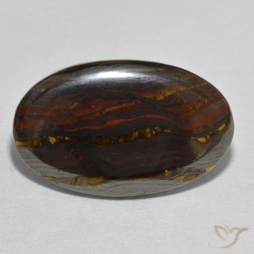 24.74ct Natural Multicolor Matriz Ojo de Tigre, Ovalada, Opaco