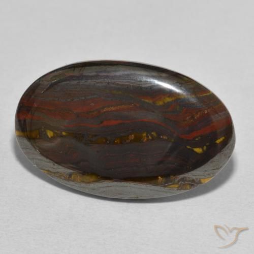 Matriz Ojo de Tigre Multicolor natural de 24.74 ct, Ovalada, Opaco