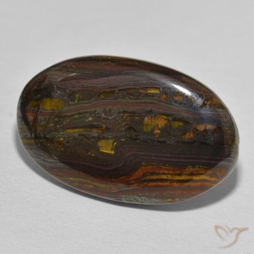 Matriz Ojo de Tigre Multicolor natural de 46.95 ct, Ovalada, Opaco