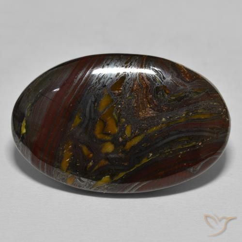 41.90ct Natural Marrón nogal Matriz Ojo de Tigre, Ovalada, Opaco