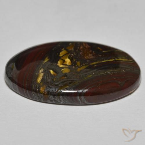 Matriz Ojo de Tigre Marrón nogal natural de 41.90 ct, Ovalada, Opaco