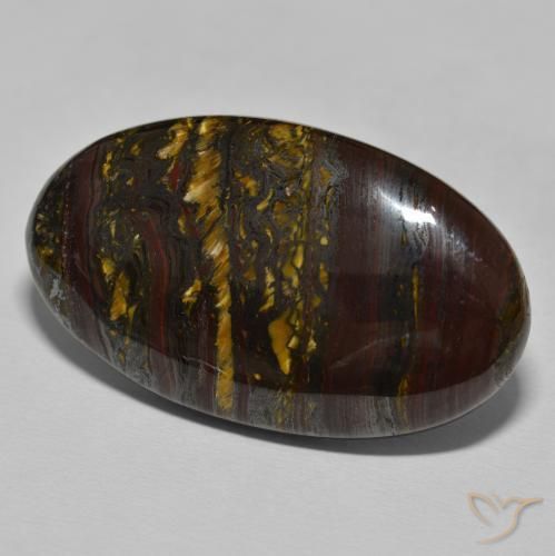 Matriz Ojo de Tigre Medium Dark-Brown natural de 50.58 ct, Ovalada, Opaco