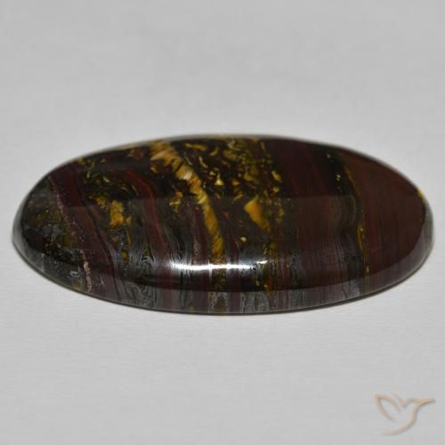 Matriz Ojo de Tigre Medium Dark-Brown natural de 50.58 ct, Ovalada, Opaco