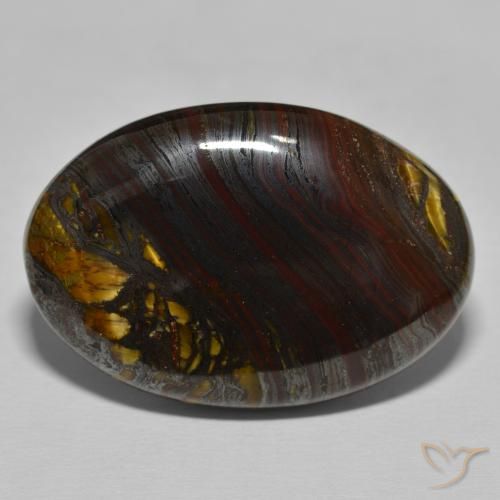 45.32ct Natural Marrón cálido Matriz Ojo de Tigre, Ovalada, Opaco