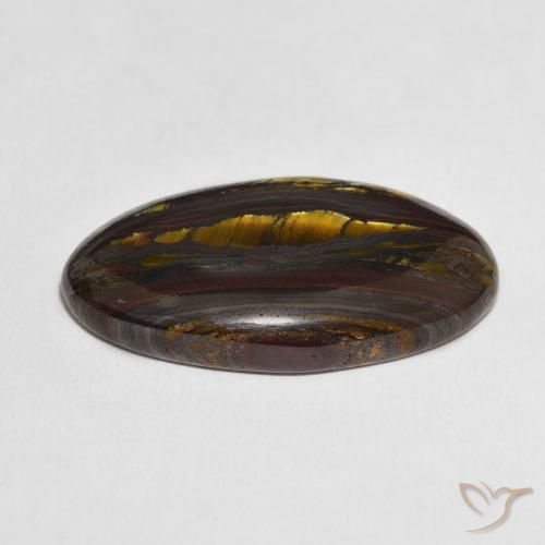 Matriz Ojo de Tigre Multicolor natural de 33.73 ct, Ovalada, Opaco
