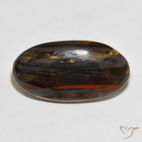 26.37ct Natural Multicolor Matriz Ojo de Tigre, Ovalada, Opaco