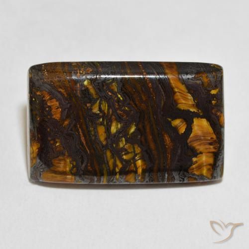 32.94ct Natural Multicolor Matriz Ojo de Tigre, Corte Baguette, Opaco