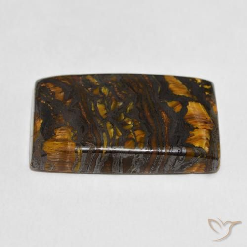 Matriz Ojo de Tigre Multicolor natural de 32.94 ct, Corte Baguette, Opaco