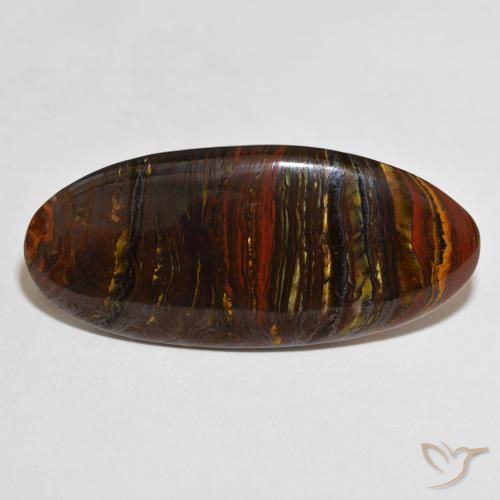 51.65ct Natural Multicolor Matriz Ojo de Tigre, Ovalada, Opaco