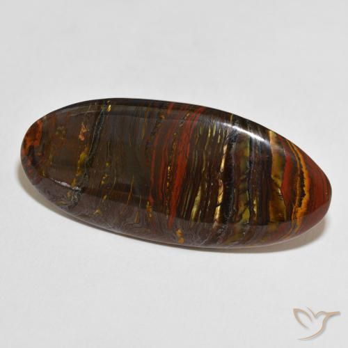 Matriz Ojo de Tigre Multicolor natural de 51.65 ct, Ovalada, Opaco