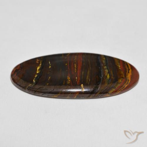 Matriz Ojo de Tigre Multicolor natural de 51.65 ct, Ovalada, Opaco