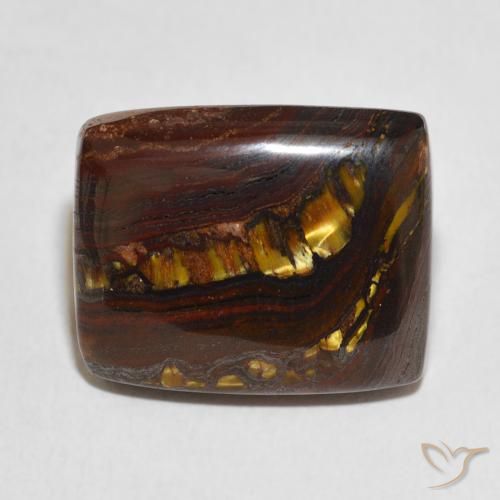 24.00ct Natural Multicolor Matriz Ojo de Tigre, Forma Cojín, Opaco