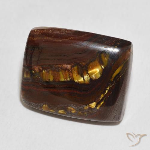 Matriz Ojo de Tigre Multicolor natural de 24.00 ct, Forma Cojín, Opaco