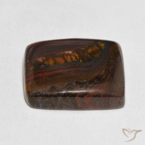 Matriz Ojo de Tigre Multicolor natural de 24.00 ct, Forma Cojín, Opaco