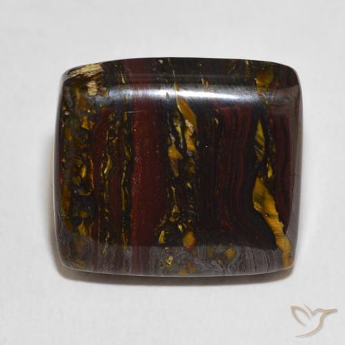 27.98ct Natural Multicolor Matriz Ojo de Tigre, Forma Cojín, Opaco