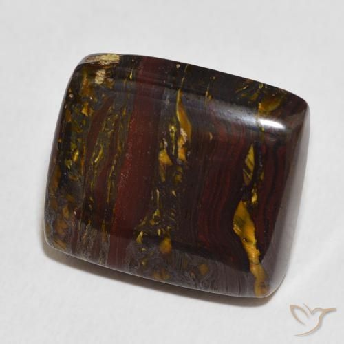 Matriz Ojo de Tigre Multicolor natural de 27.98 ct, Forma Cojín, Opaco