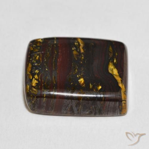 Matriz Ojo de Tigre Multicolor natural de 27.98 ct, Forma Cojín, Opaco