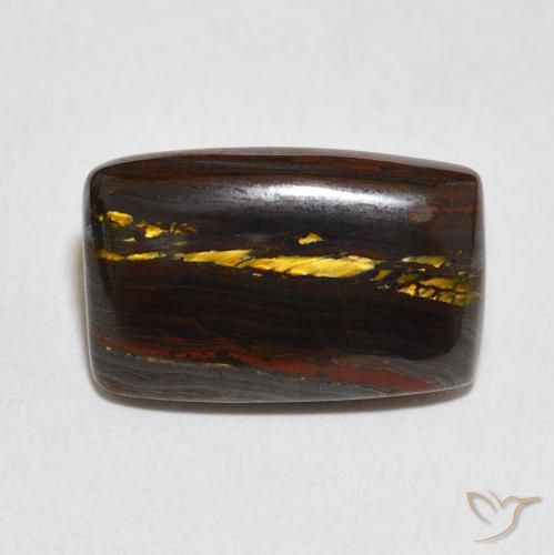 13.48ct Natural Multicolor Matriz Ojo de Tigre, Forma Cojín, Opaco