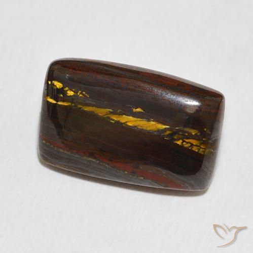 Matriz Ojo de Tigre Multicolor natural de 13.48 ct, Forma Cojín, Opaco