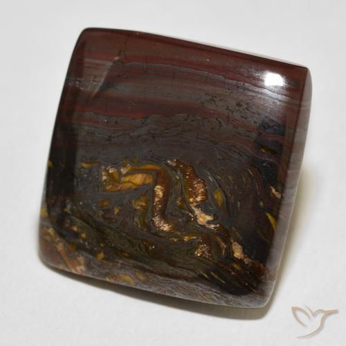 Matriz Ojo de Tigre Multicolor natural de 39.05 ct, Cuadrado, Opaco