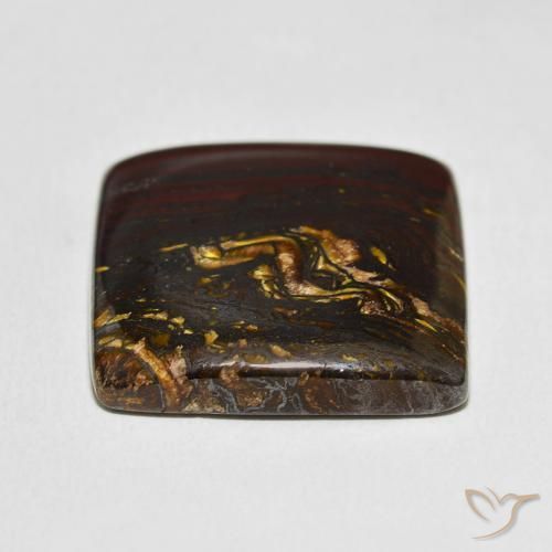 Matriz Ojo de Tigre Multicolor natural de 39.05 ct, Cuadrado, Opaco