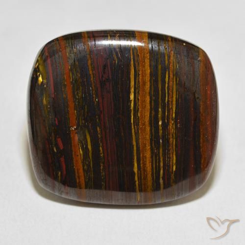 47.05ct Natural Multicolor Matriz Ojo de Tigre, Forma Cojín, Opaco
