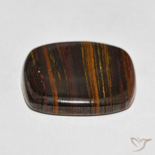 Matriz Ojo de Tigre Multicolor natural de 47.05 ct, Forma Cojín, Opaco