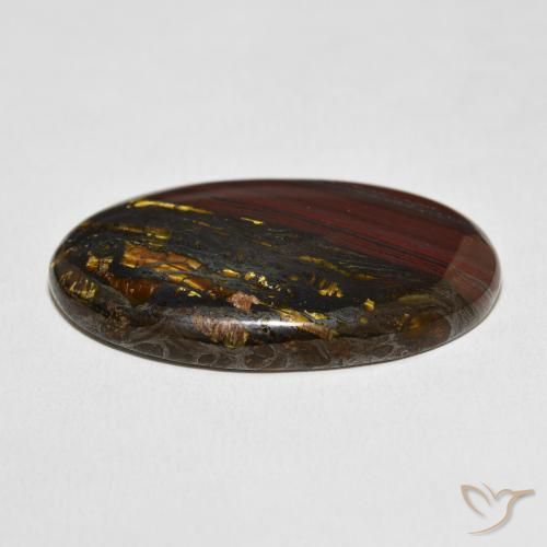 Matriz Ojo de Tigre Multicolor natural de 45.48 ct, Ovalada, Opaco