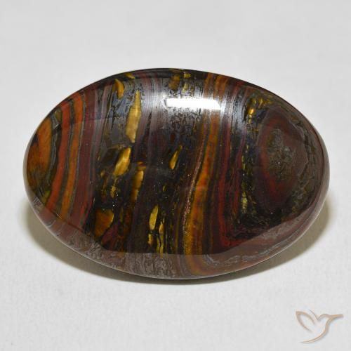 45.39ct Natural Multicolor Matriz Ojo de Tigre, Ovalada, Opaco