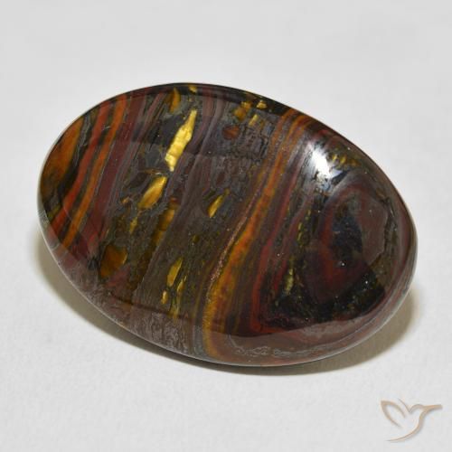 Matriz Ojo de Tigre Multicolor natural de 45.39 ct, Ovalada, Opaco
