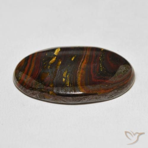Matriz Ojo de Tigre Multicolor natural de 45.39 ct, Ovalada, Opaco