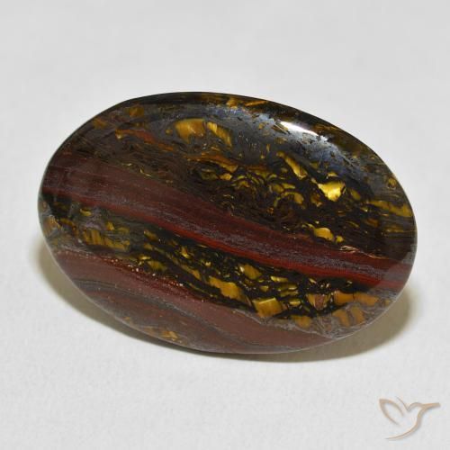 Matriz Ojo de Tigre Multicolor natural de 21.99 ct, Ovalada, Opaco
