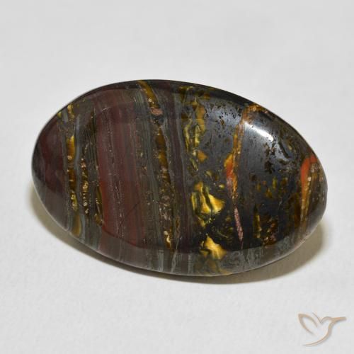 Matriz Ojo de Tigre Multicolor natural de 37.24 ct, Ovalada, Opaco