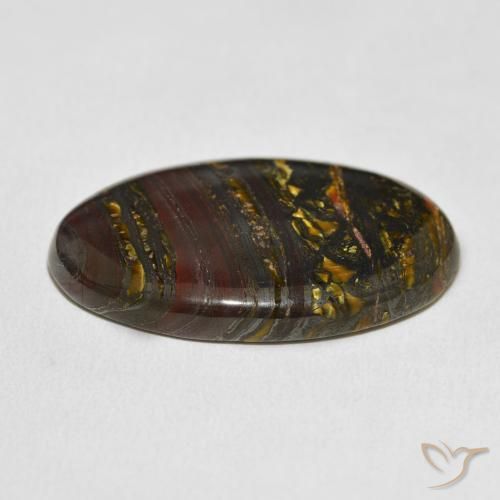 Matriz Ojo de Tigre Multicolor natural de 37.24 ct, Ovalada, Opaco