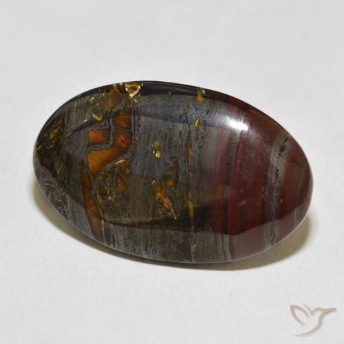 Matriz Ojo de Tigre Multicolor natural de 36.40 ct, Ovalada, Opaco