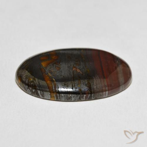 Matriz Ojo de Tigre Multicolor natural de 36.40 ct, Ovalada, Opaco