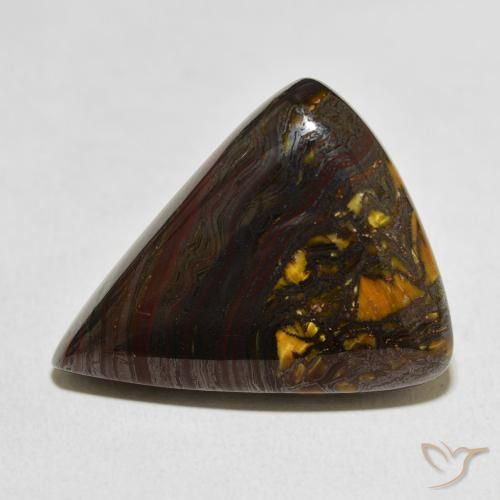 39.24ct Natural Multicolor Matriz Ojo de Tigre, En forma de pera, Opaco