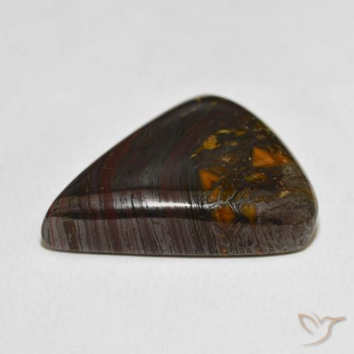 Matriz Ojo de Tigre Multicolor natural de 39.24 ct, En forma de pera, Opaco