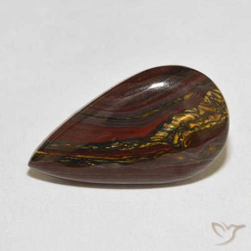 19.41ct Natural Multicolor Matriz Ojo de Tigre, En forma de pera, Opaco