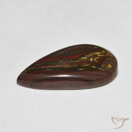Matriz Ojo de Tigre Multicolor natural de 19.41 ct, En forma de pera, Opaco