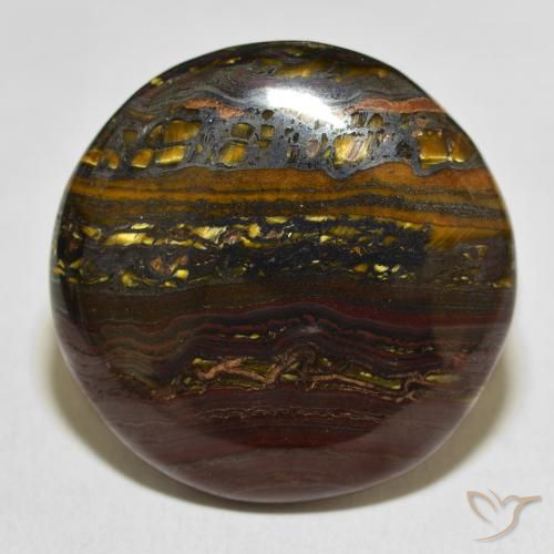 50.88ct Natural Multicolor Matriz Ojo de Tigre, Redondo, Opaco