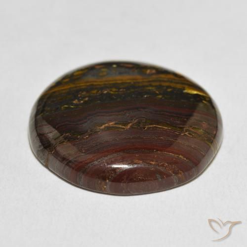 Matriz Ojo de Tigre Multicolor natural de 50.88 ct, Redondo, Opaco