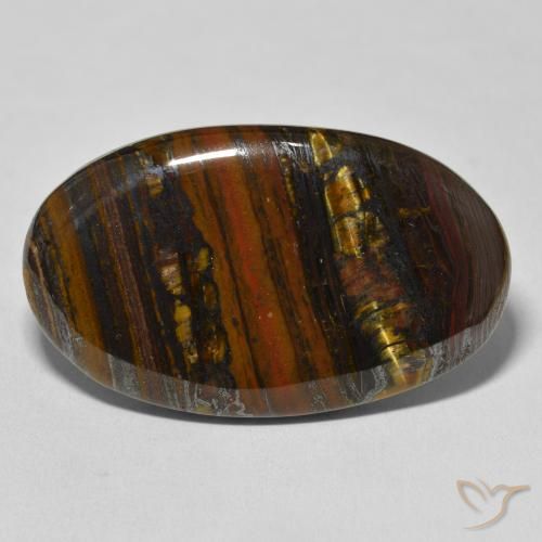 55.91ct Natural Multicolor Matriz Ojo de Tigre, Ovalada, Opaco