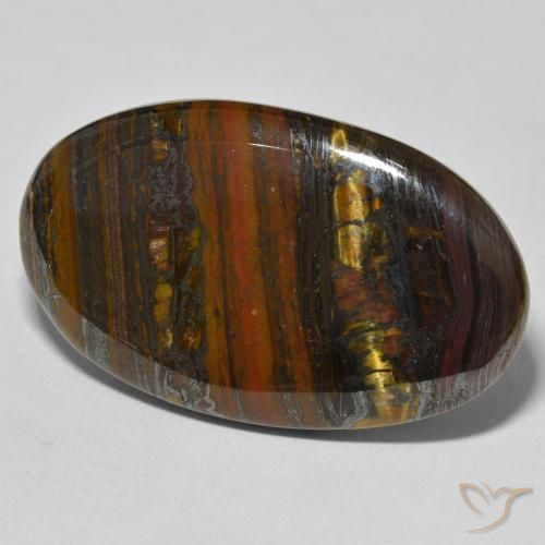 Matriz Ojo de Tigre Multicolor natural de 55.91 ct, Ovalada, Opaco